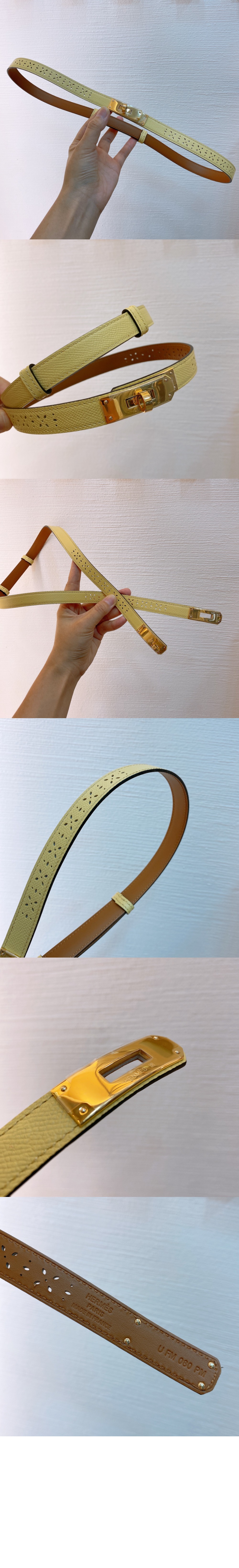 송아지 가죽 펀칭 벨트 > 에르메스