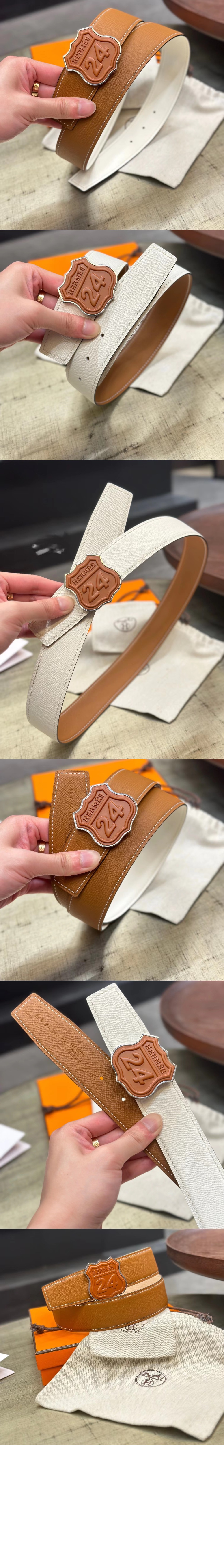 온더로드 버클 양면 가죽 벨트 > 에르메스