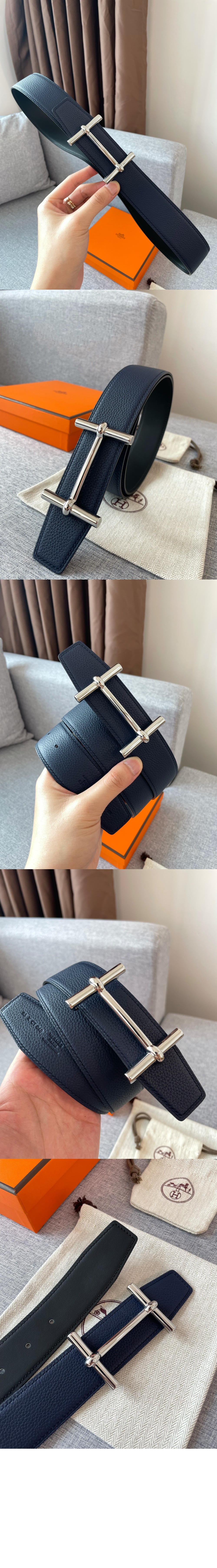 H dAncre 벨트 버클 리버서블 가죽 스트랩 > 에르메스