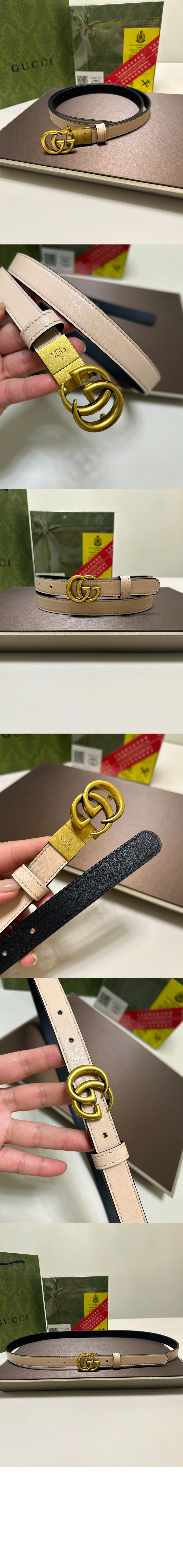 GG 마몽 리버서블 씬 벨트 659418 > 구찌