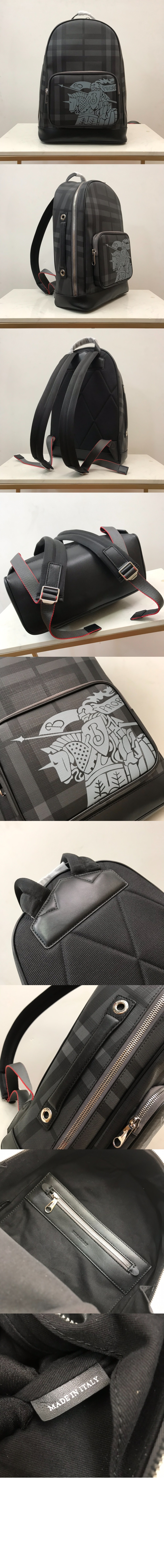 런던 체크 배색 가죽 백팩 80051611 > Backpack - 백팩