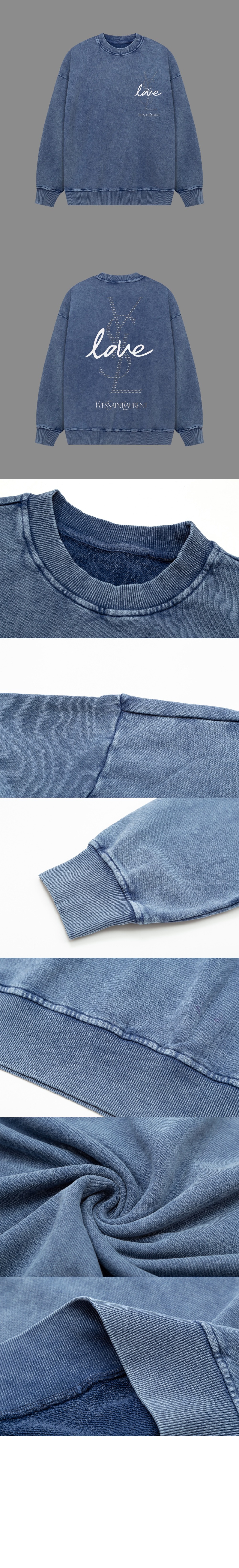 로고 프린트 면 톱 > 생로랑