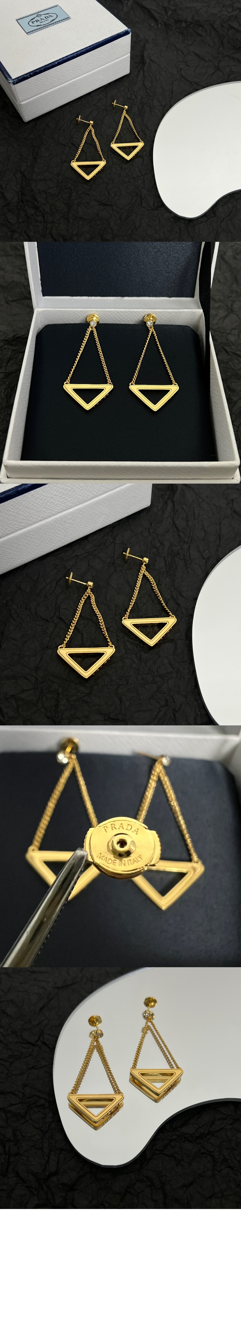 이터널 골드 드롭 귀걸이 1JO862 > 프라다