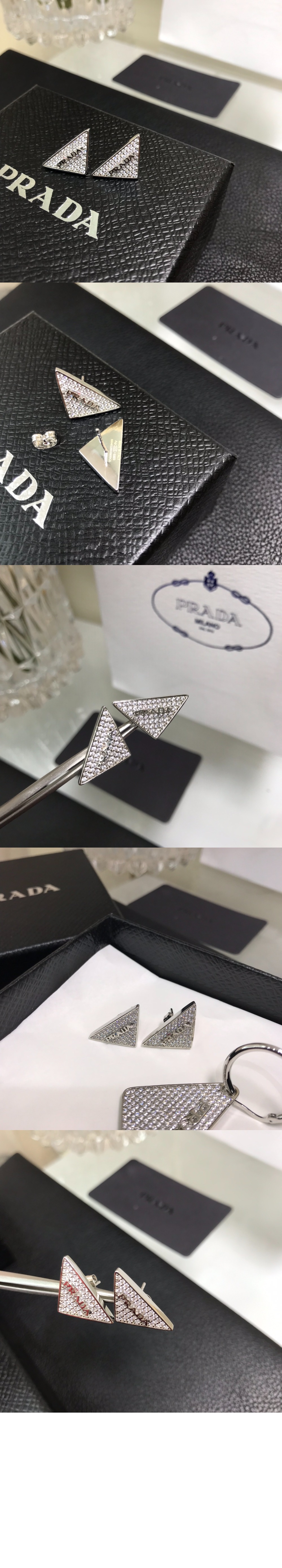 크리스털 로고 주얼리 귀걸이 1JO779 > 프라다