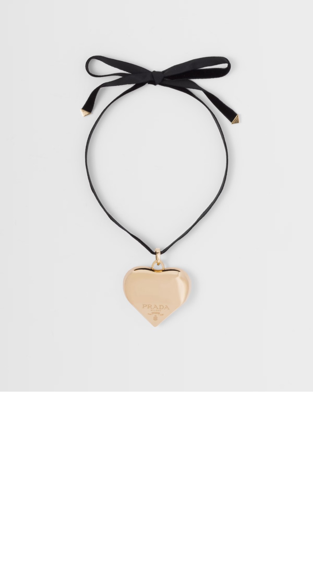 라운드 골드 대형 펜던트 장식 초커 1JCA29 > 프라다