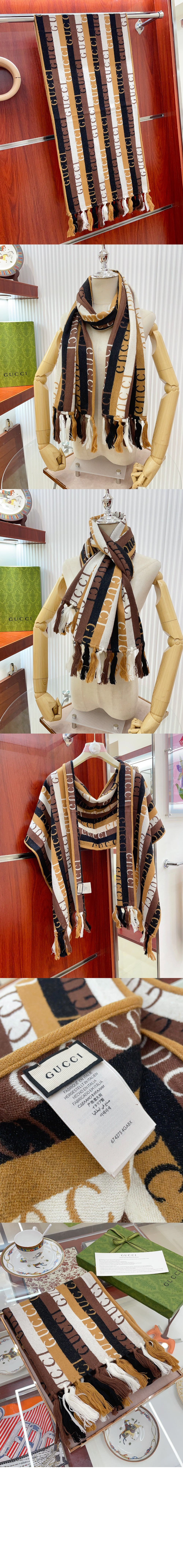 GG 자카드 패턴 니트 스카프  634166 > Etc - 기타제품