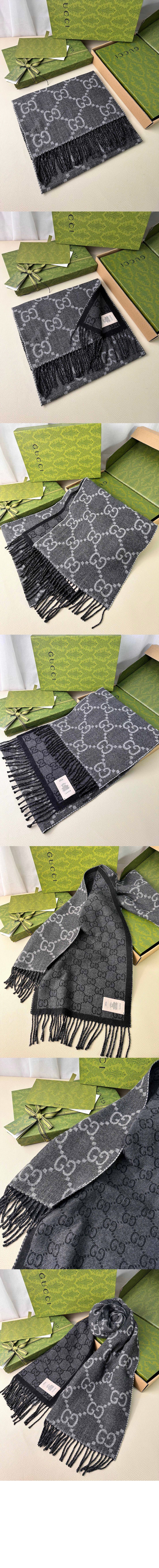 태슬 디테일의 GG 자카드 니트 스카프 676610 > Etc - 기타제품