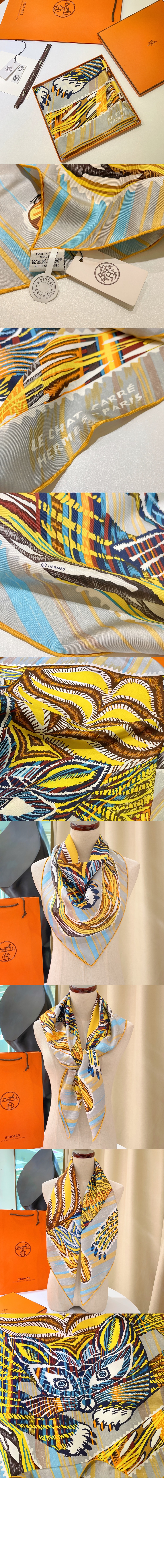 Le Chat Carre 스카프 90 > 에르메스