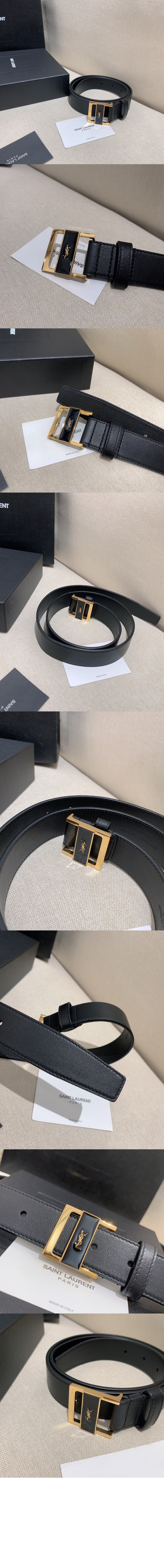 박스 가죽 소재의 벨트 788067 > 생로랑