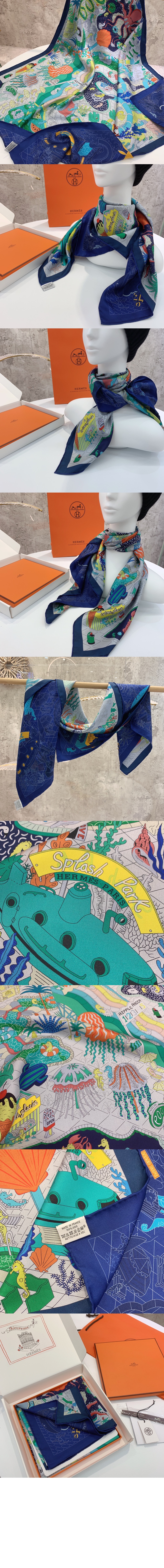 Splash Park 더블 페이스 스카프 90 > 에르메스