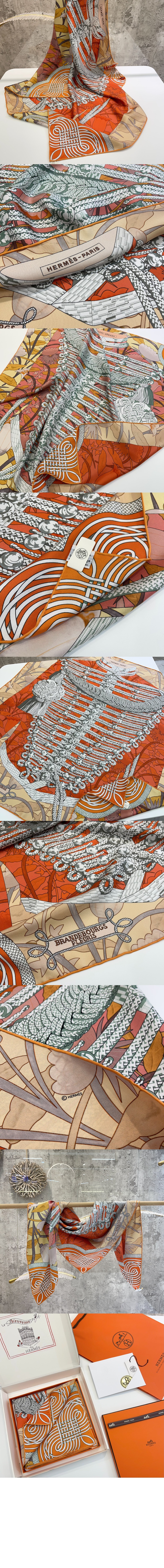 Brandebourgs Fleuris 더블 페이스 스카프 90 > 에르메스