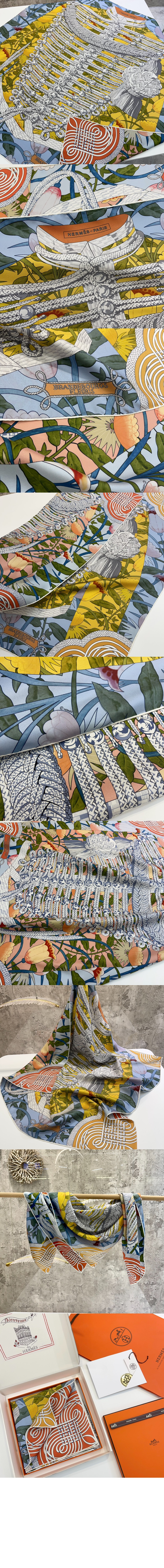 Brandebourgs Fleuris 더블 페이스 스카프 90 > 에르메스