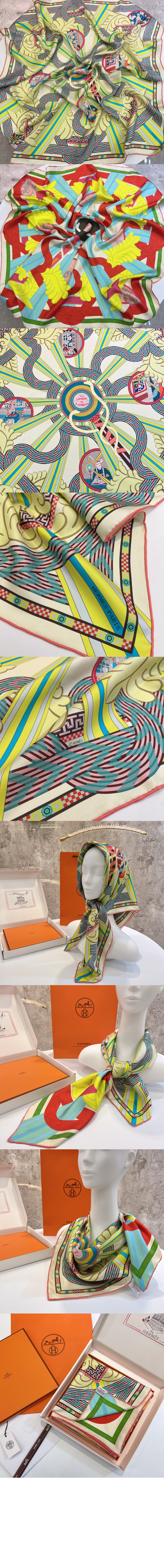 A la Lumiere du Flambeau 더블 페이스 스카프 90 > 에르메스