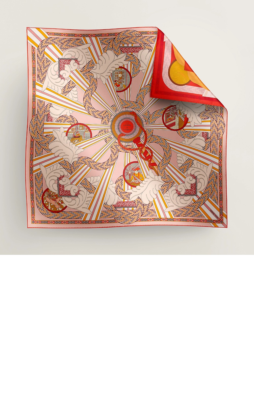 A la Lumiere du Flambeau 더블 페이스 스카프 90 > 에르메스