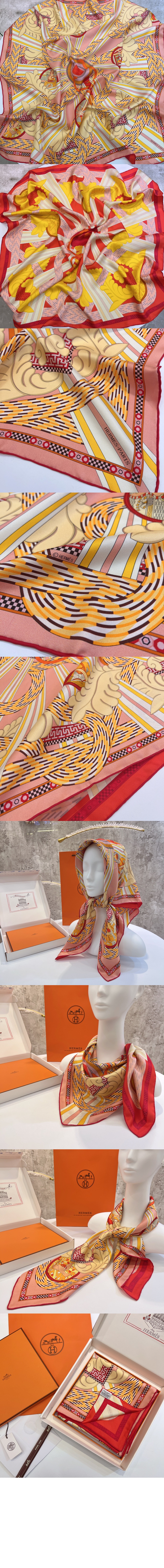 A la Lumiere du Flambeau 더블 페이스 스카프 90 > 에르메스