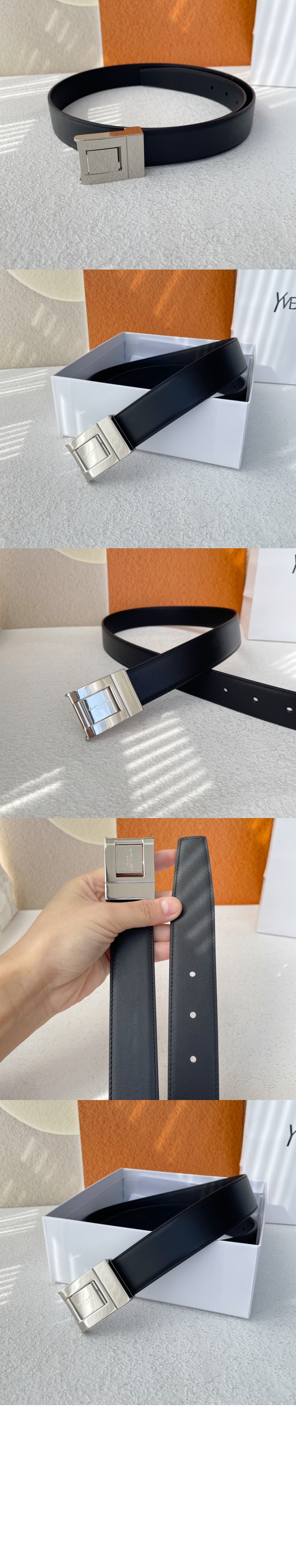 레더 버클 벨트 658517 > 생로랑