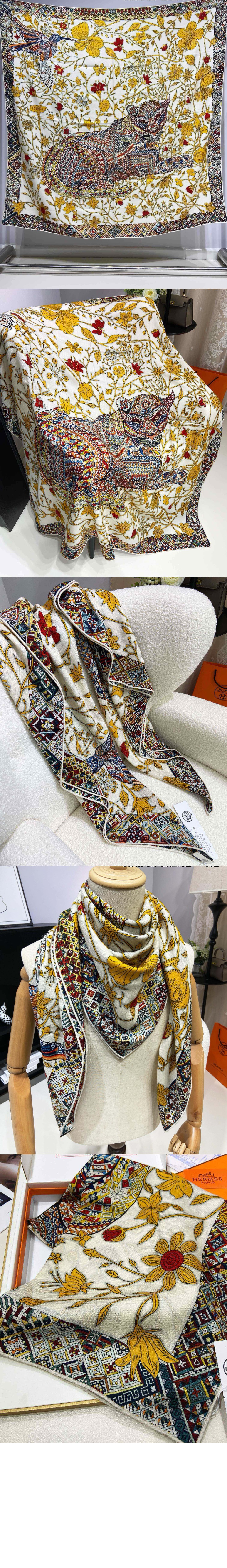 Le Jaguar et Le Colibri 숄 140 > 에르메스