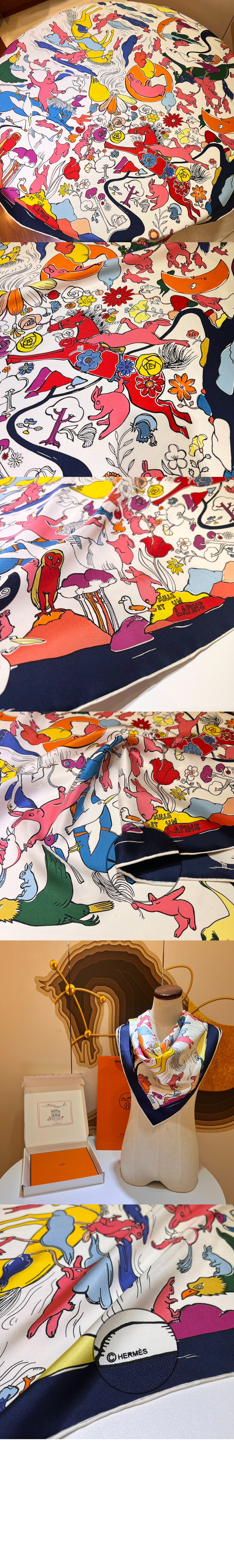 Mille et Un Lapins 스카프 90 > 에르메스