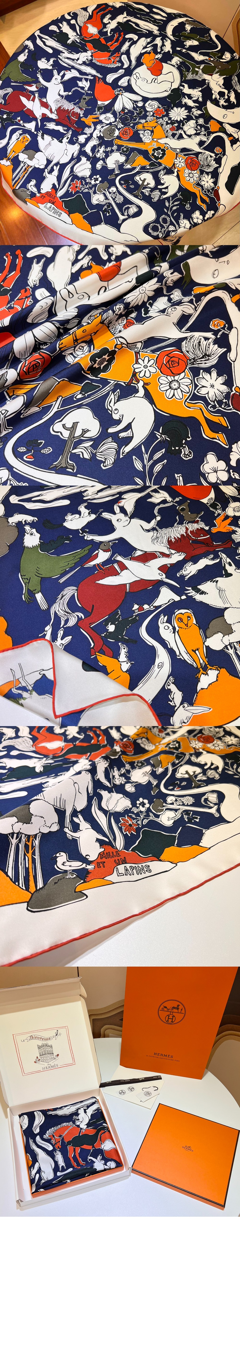 Mille et Un Lapins 스카프 90 > 에르메스