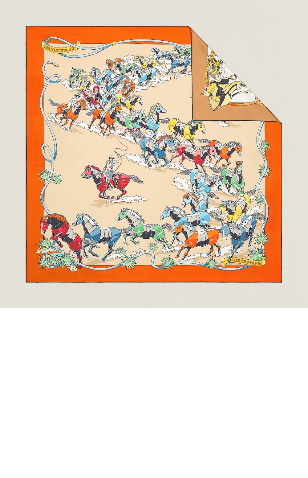 Les Mustangs II double face 스카프 90 > 에르메스