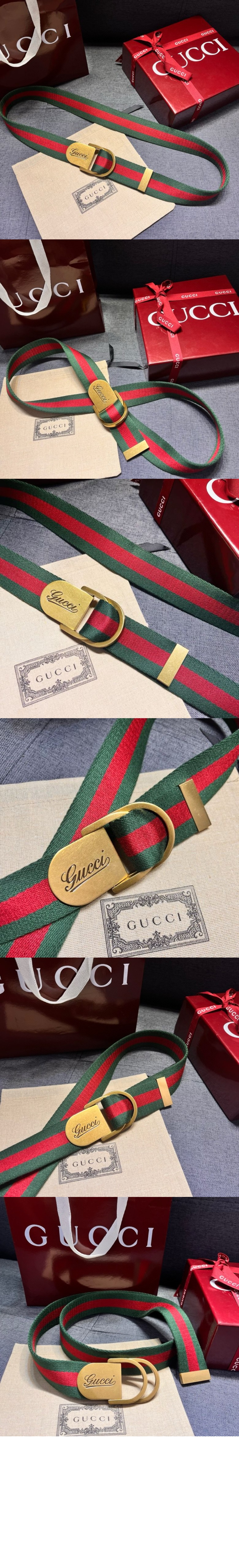 스트라이프 직조 벨트 790170 > 구찌