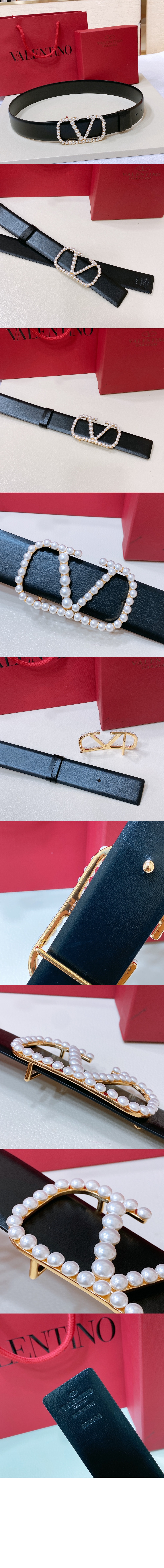 송아지 가죽 양면 벨트 > 발렌티노