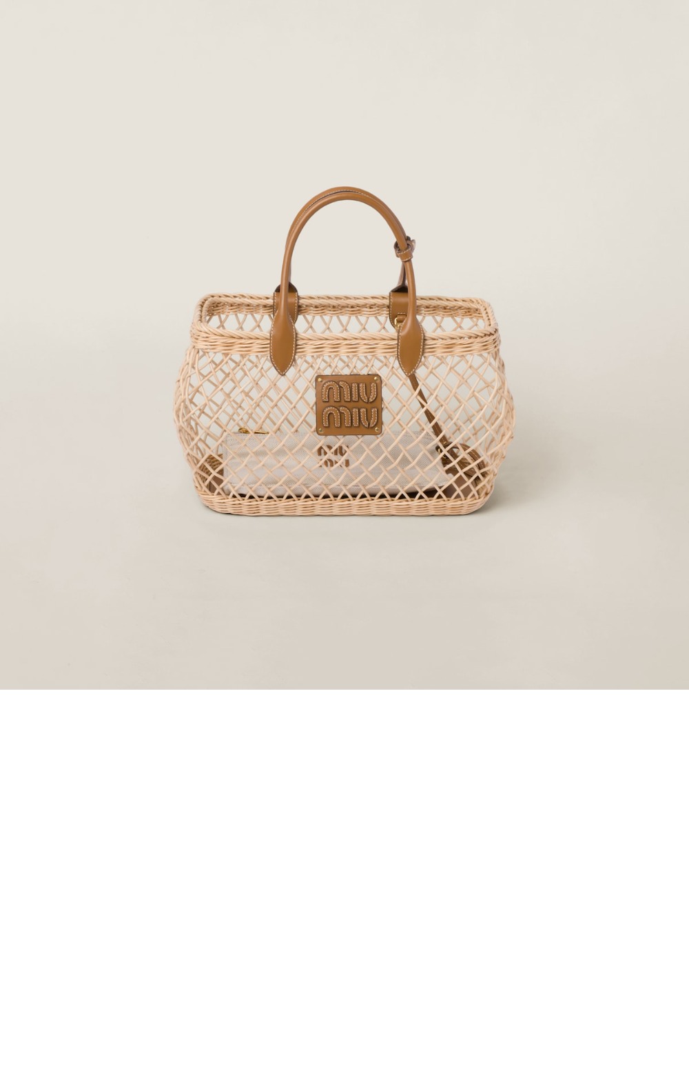 가죽 트리밍이 있는 우븐 패브릭 핸드백 5BA285 > Etc - 기타제품