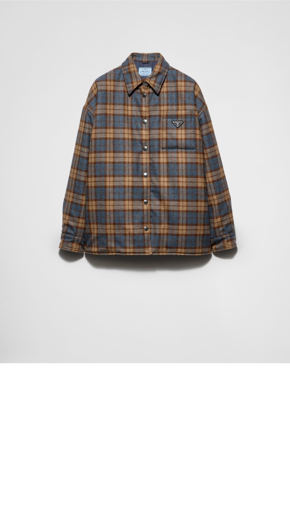 체크 울 트윌 럼버잭 재킷 > 프라다