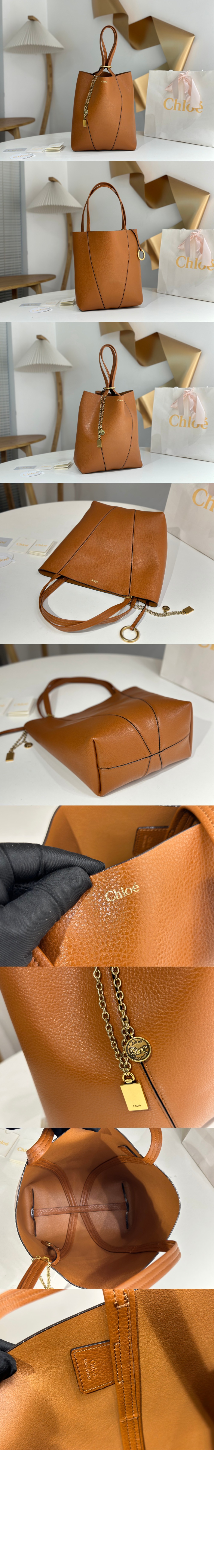 그레인드 가죽 Chloé Spin 토트백 SS811 > SPIN Tote Bag - SPIN 토트백