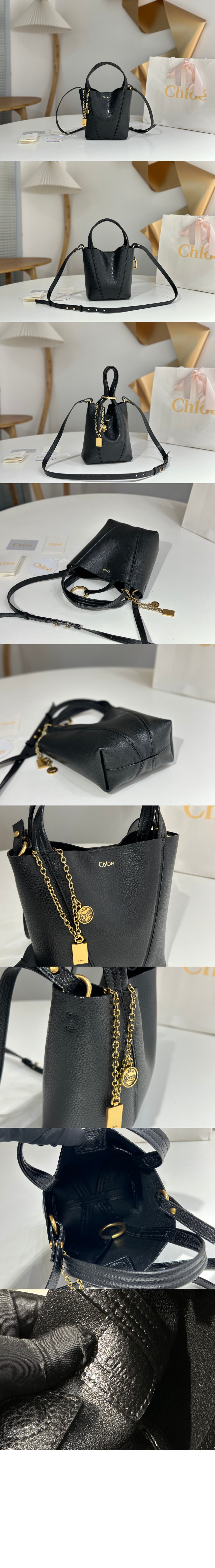 그레인드 가죽 스몰 Chloé Spin 토트백 SS812 > SPIN Tote Bag - SPIN 토트백