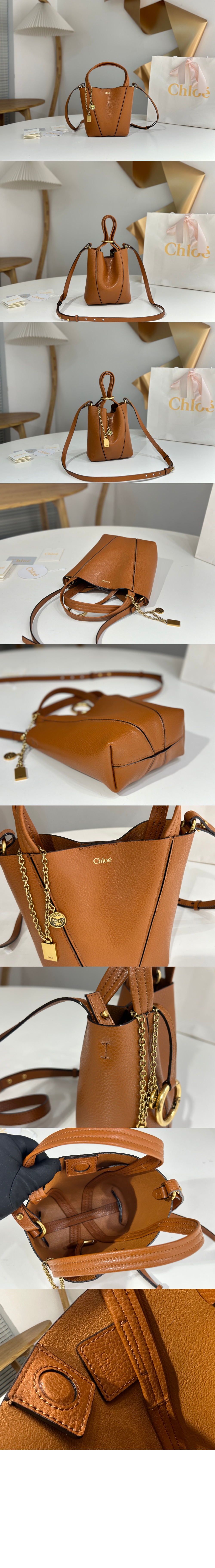 그레인드 가죽 스몰 Chloé Spin 토트백 SS812 > SPIN Tote Bag - SPIN 토트백