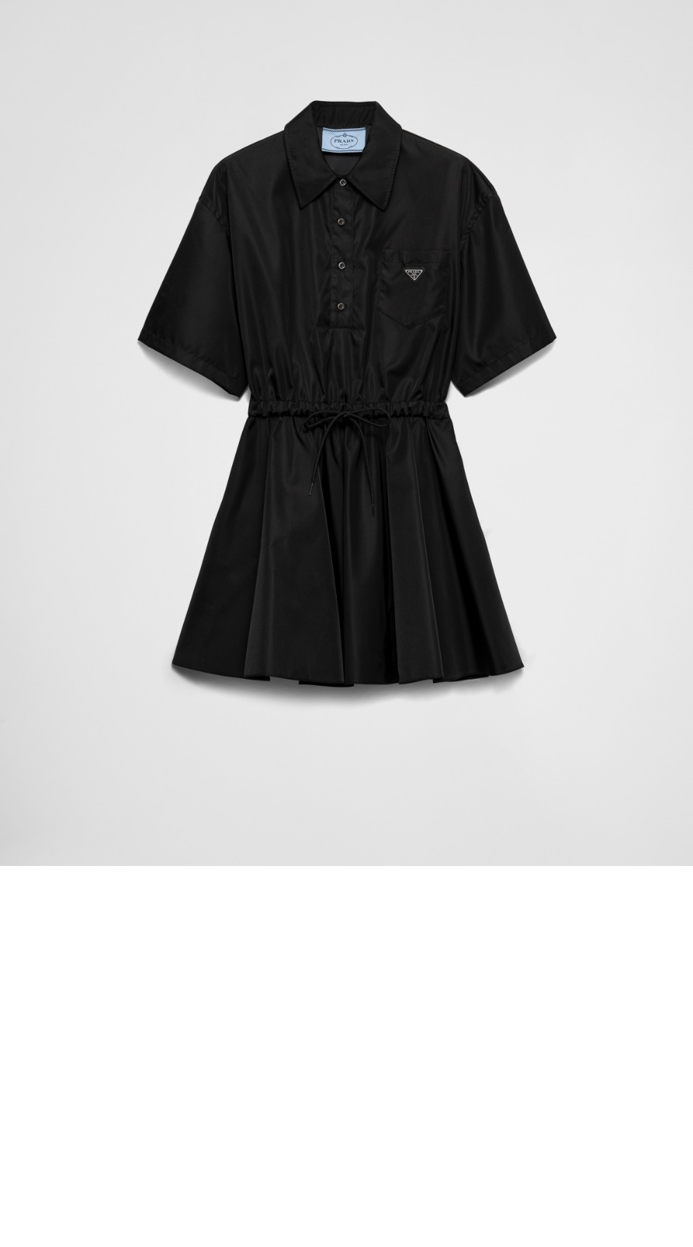 쇼트 슬리브 리나일론 드레스 > 프라다
