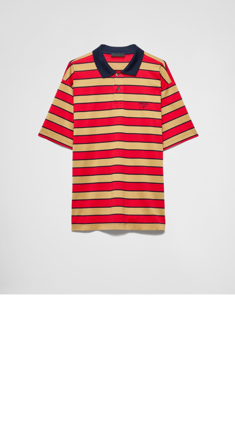 스트라이프 폴로 셔츠 > 프라다