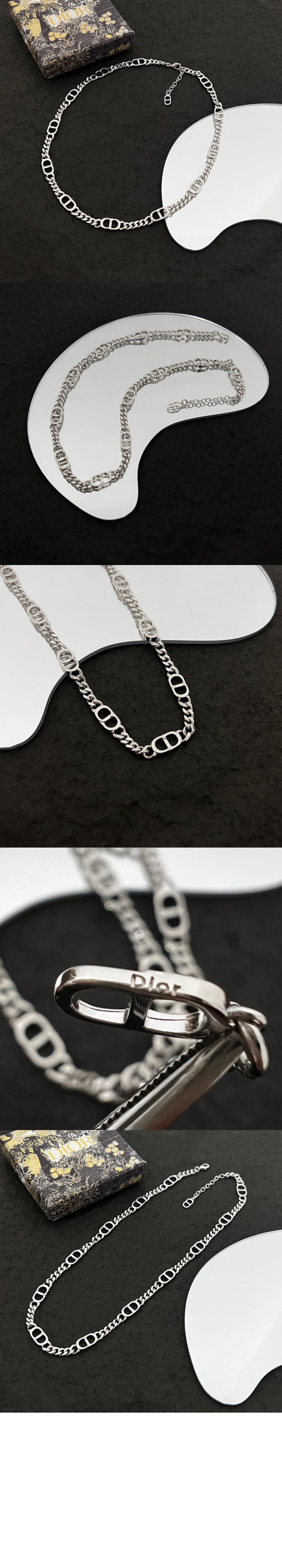 CD Icon 슬림 체인 링크 목걸이 N1574 > 디올