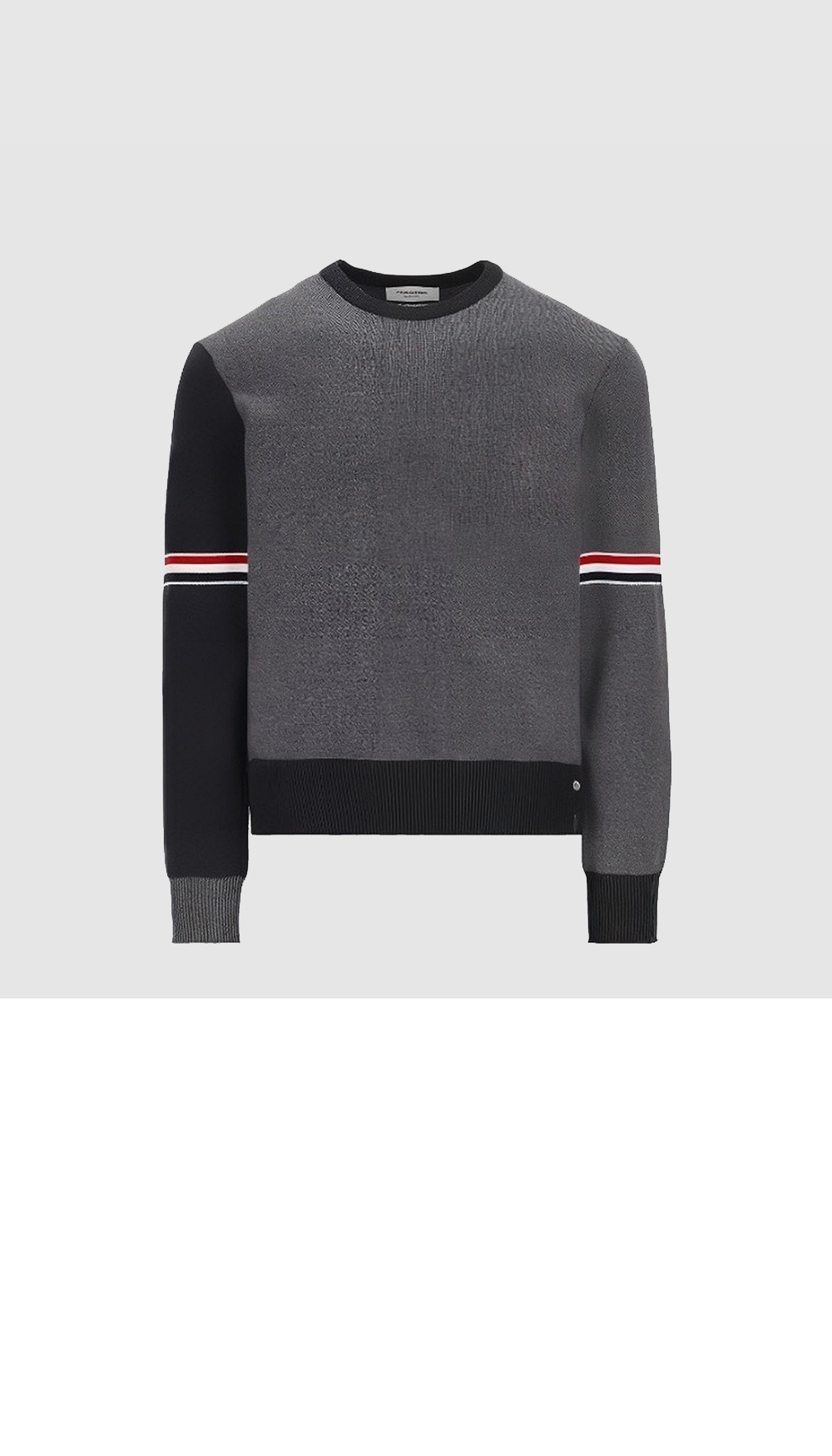 밀라노 스티치 바이컬러 크루넥 풀오버 > 톰브라운