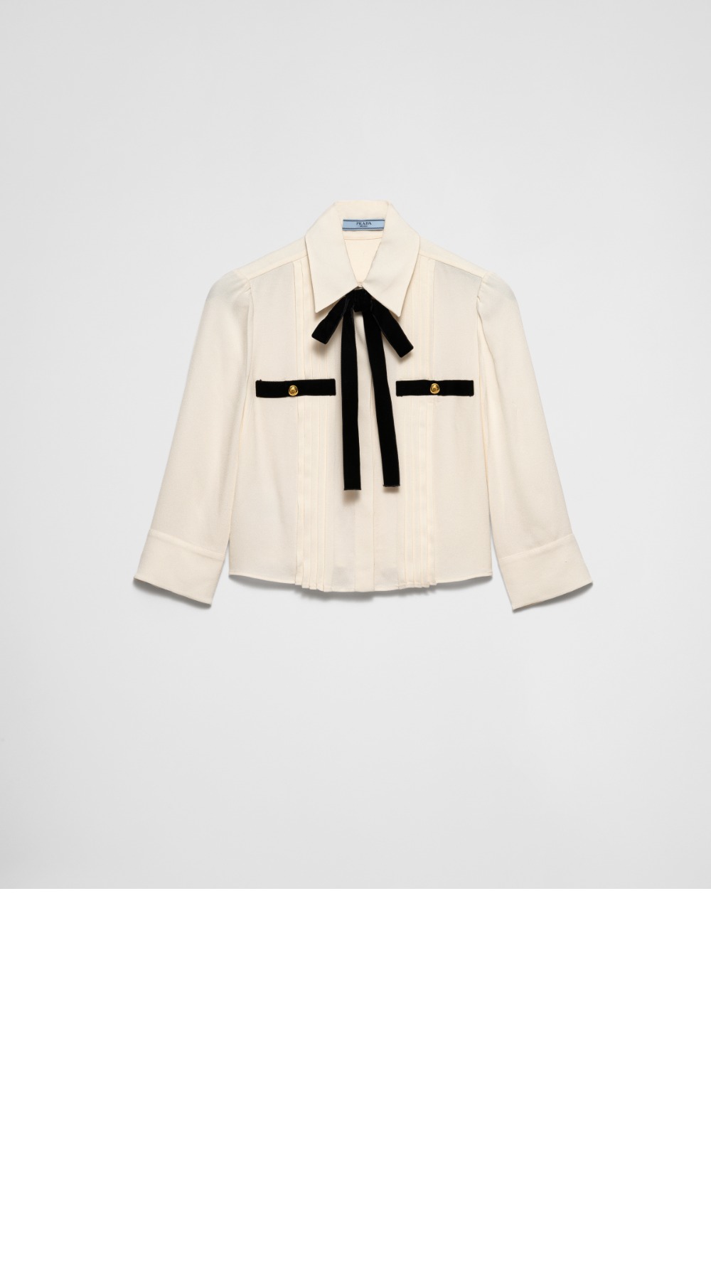 플리츠 사브레 셔츠 > 프라다