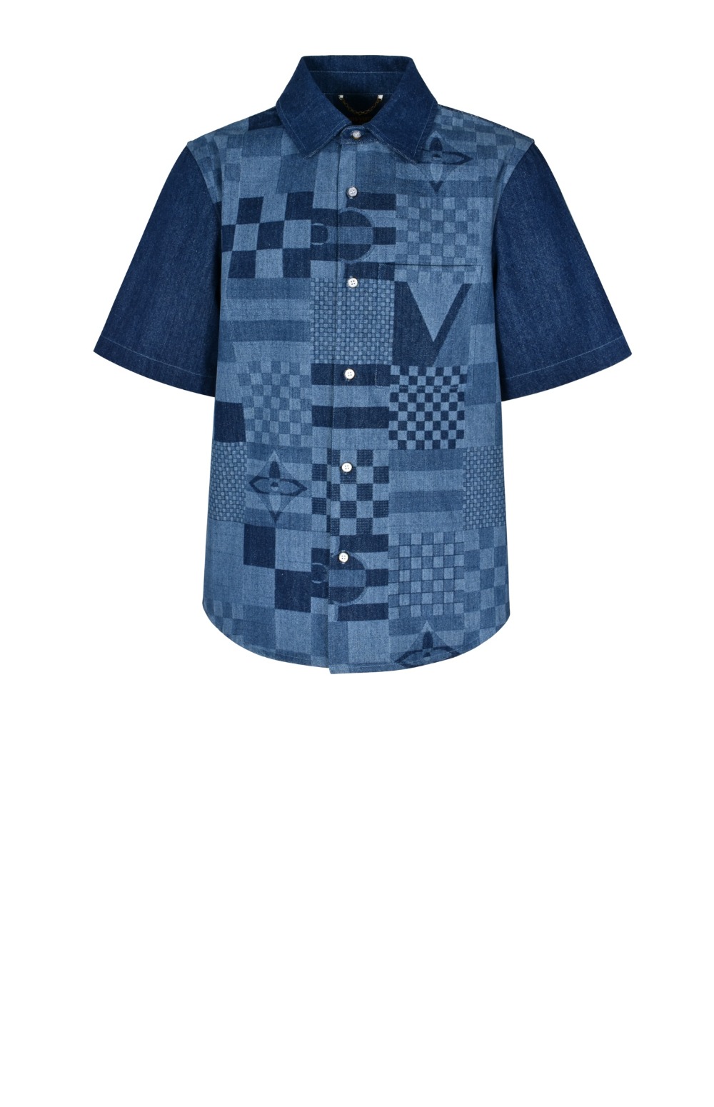 프린티드 쇼트 슬리브드 데님 셔츠 > Etc - 기타제품