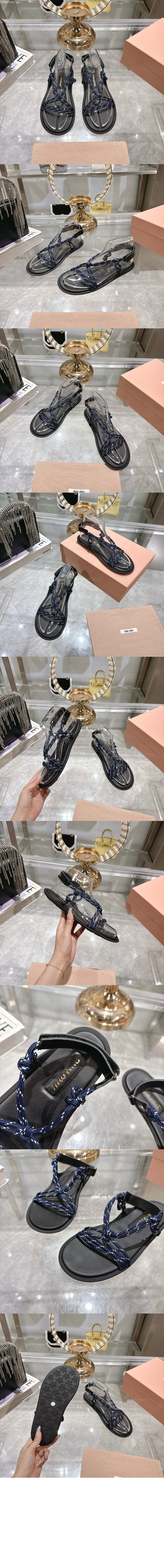 Riviere 코드 및 가죽 샌들 5X420E > Sandal Slippers - 샌들 슬리퍼