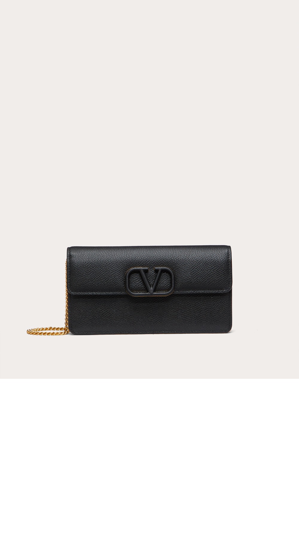 VLogo 시그니처 메탈릭 그레인 카프스킨 체인 지갑 > VLogo Signature - 브이로고 시그니처