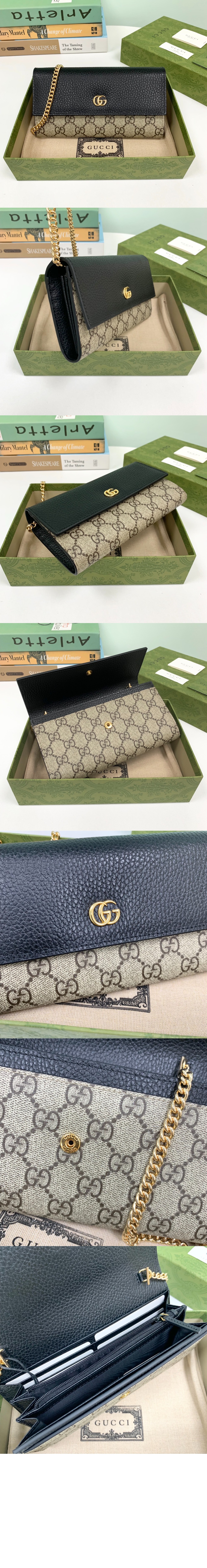 GG 마몽 체인 달린 바이컬러 지갑 ‎546585 > GG Marmont - GG 마몽