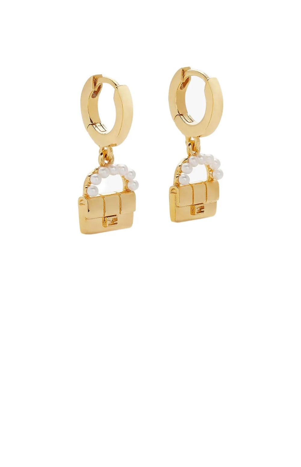 바게트 클러치 모양 진주 이어링 8AH616 > 펜디