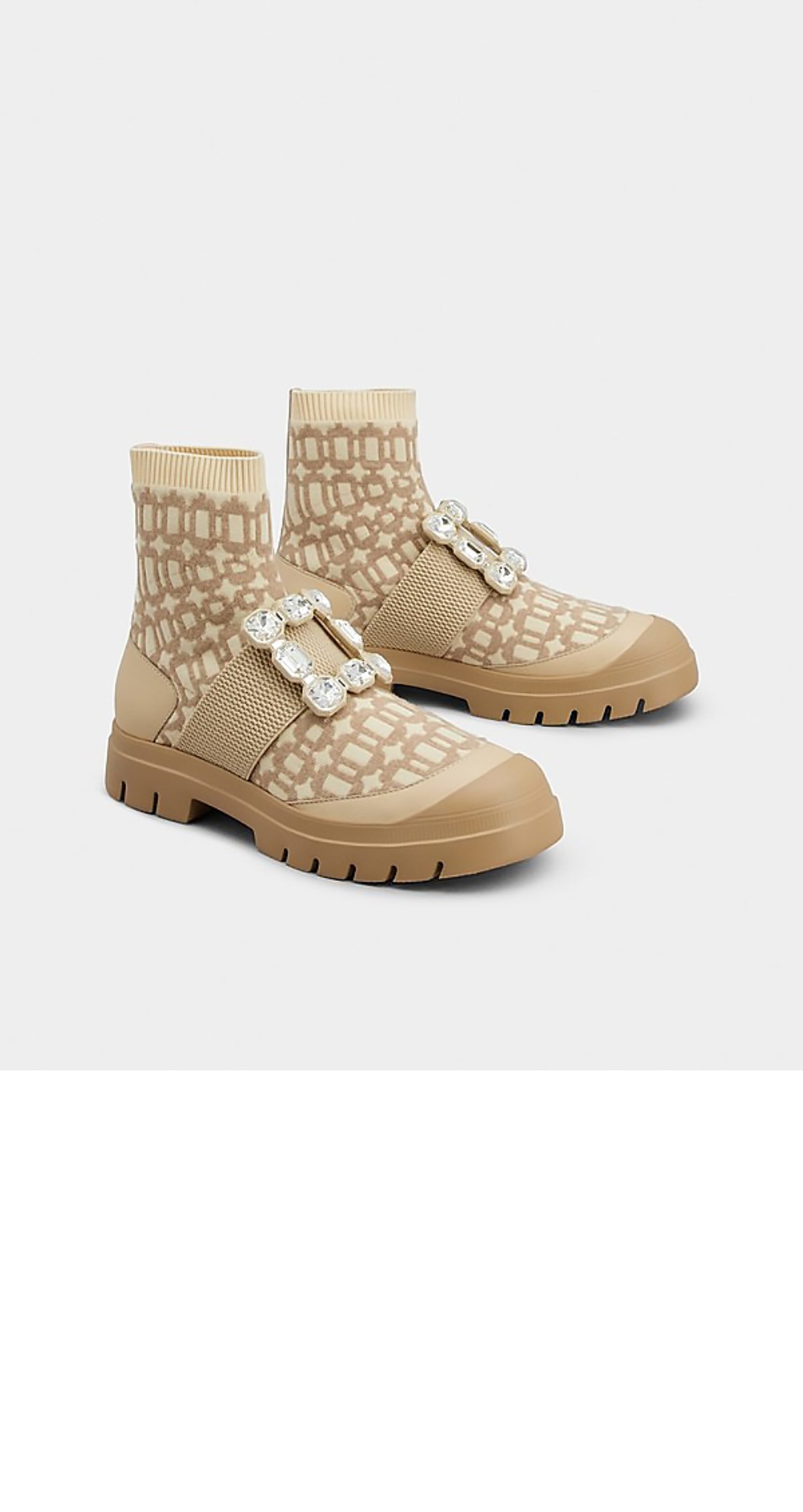 워키비브 다이아몬드 버클 텍스타일 앵클 부츠 6283 > Walkyviv - 워키비브