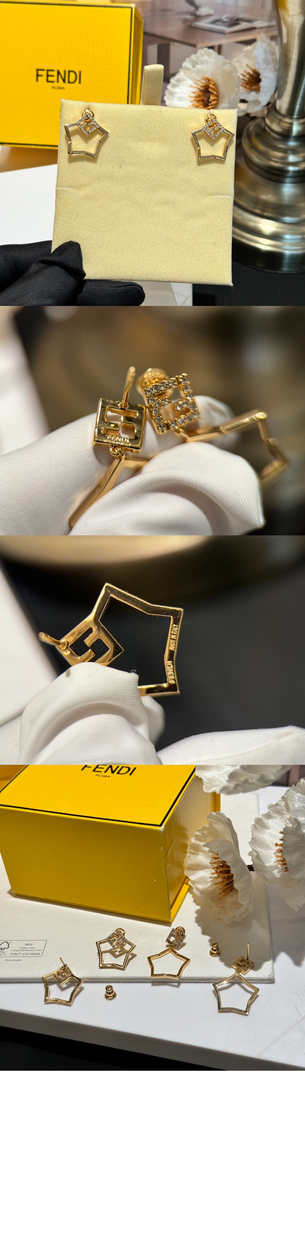 FF 별모양 이어링 8AK361 > 펜디