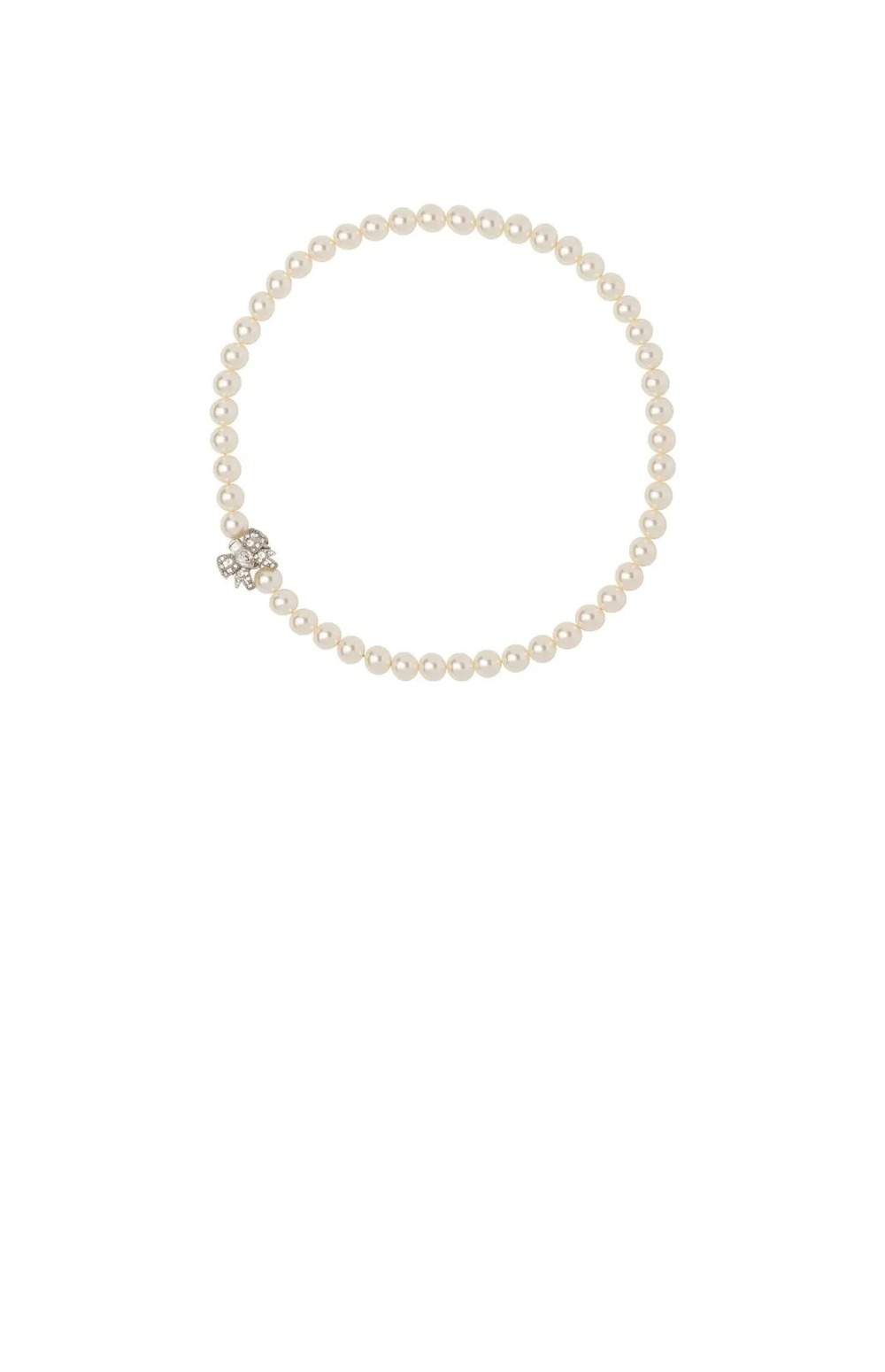 인조 진주 장식 메탈 목걸이 5JC624 > 미우미우