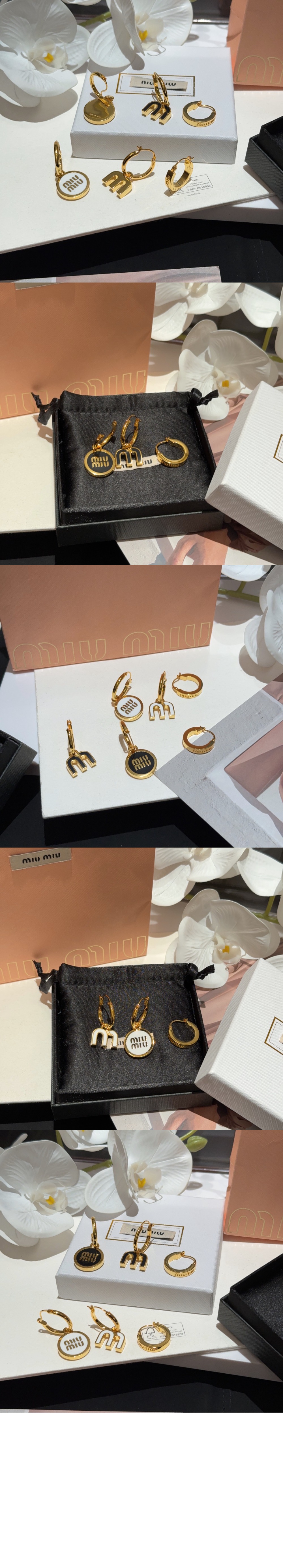 에나멜  메탈 이어링 세트  5IO102 > 미우미우