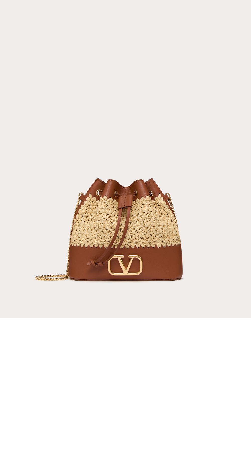 VLOGO SIGNATURE 라피아 미니 버킷백 > VLogo Signature - 브이로고 시그니처