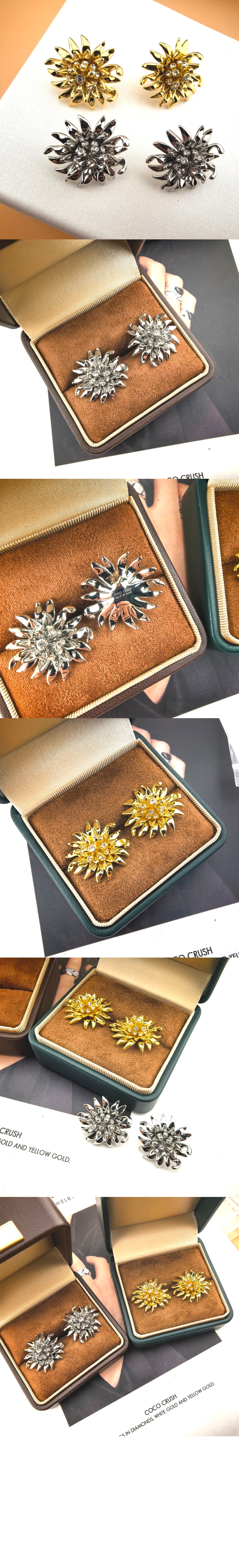 크리스털 장식 메탈 이어링 5IO168 > 미우미우