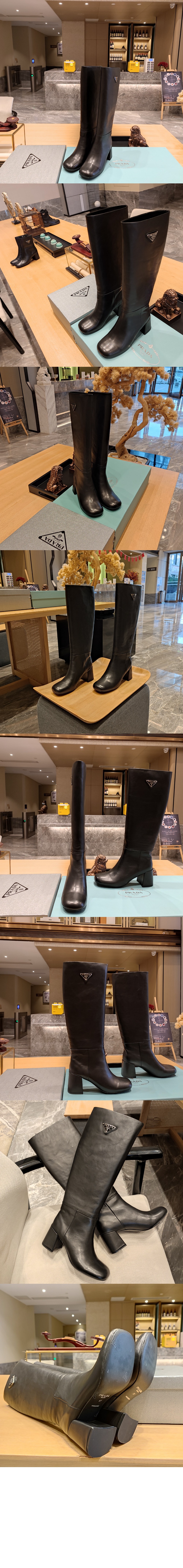 로고 브러쉬드 가죽 롱 부츠 1W931M > Etc - 기타제품