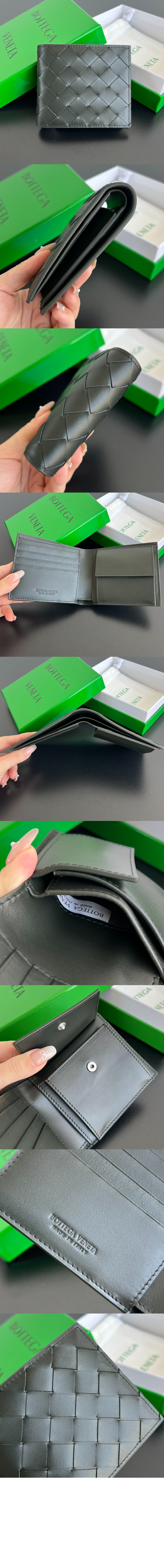 동전 지갑을 갖춘 인트레치아토 폴더형 지갑 605722 > Intrecciato Card Case - 인트레치아토 카드지갑