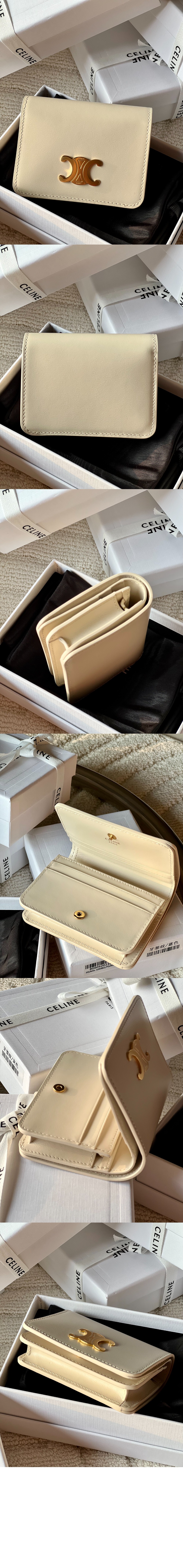 트리옹프 컴팩트 지갑 샤이니 카프스킨 10K623 > Triomphe Coin Purse - 트리옹프 동전 지갑